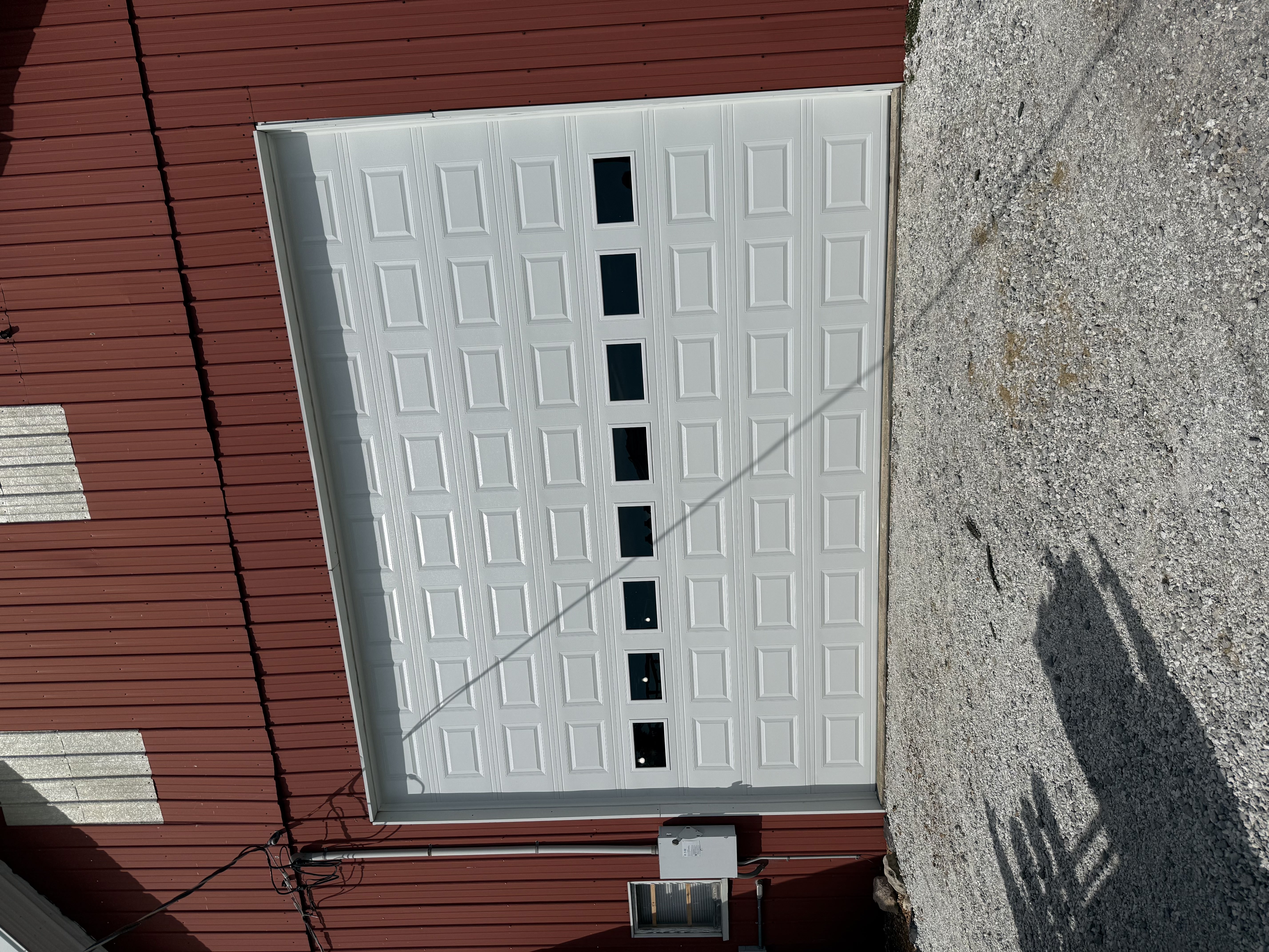 White Pole Barn Garage Door
