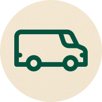 Same-Day Service Guarantee Illustration branded icon of Precision Garage Door Service technician truck